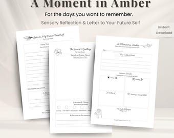 Amber Printable Journal | Emotional Reset, Sensory Writing (A4 A5 US Letter PDF)