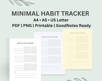 Weekly Habit Tracker Printable – Minimalist Planner Insert (Digital Download)