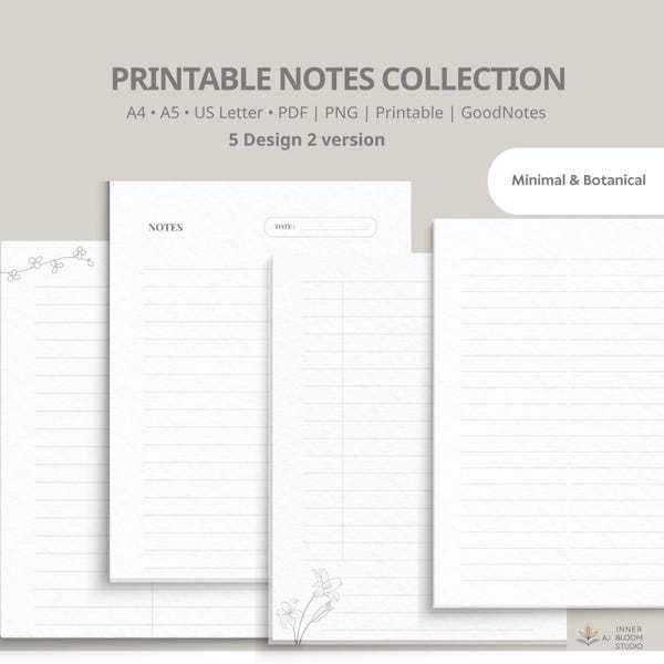 Two Column Notes Template - Etsy