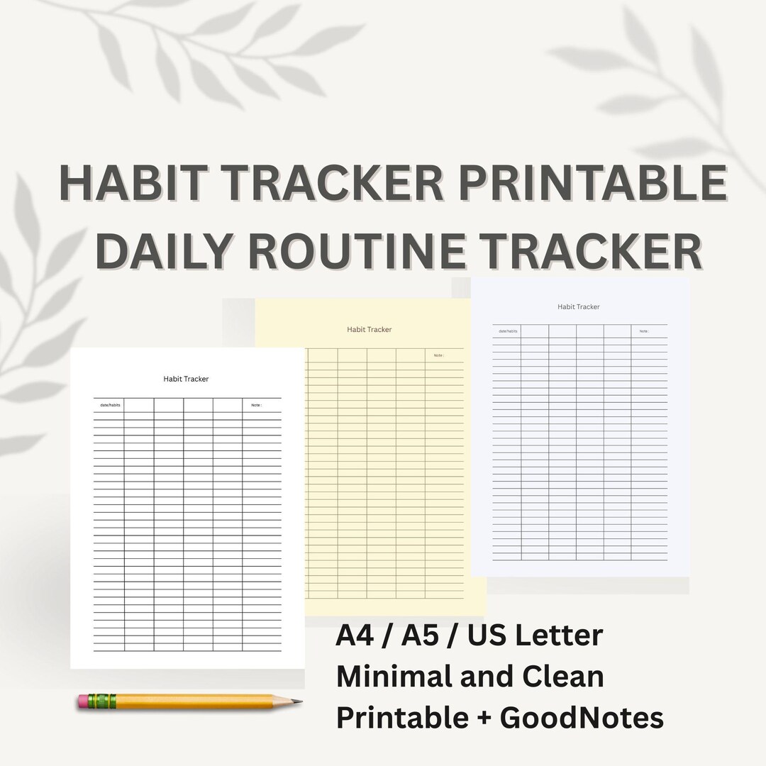 Minimal 30-day Habit Tracker Printable | Daily Routine Tracker ...