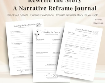 Reframe Negative Thoughts Worksheet | Self Reflection Journal | Overthinking Anxiety Tool | Mental Health Worksheet