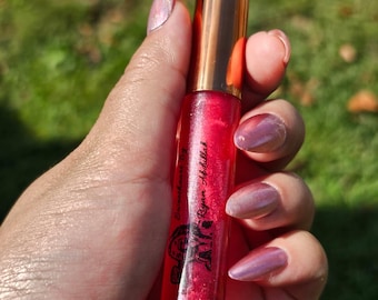 Handmade Strawberry Lip Gloss 10ml – Hydrating Glossy Lip Shine | Sweetheart Shade