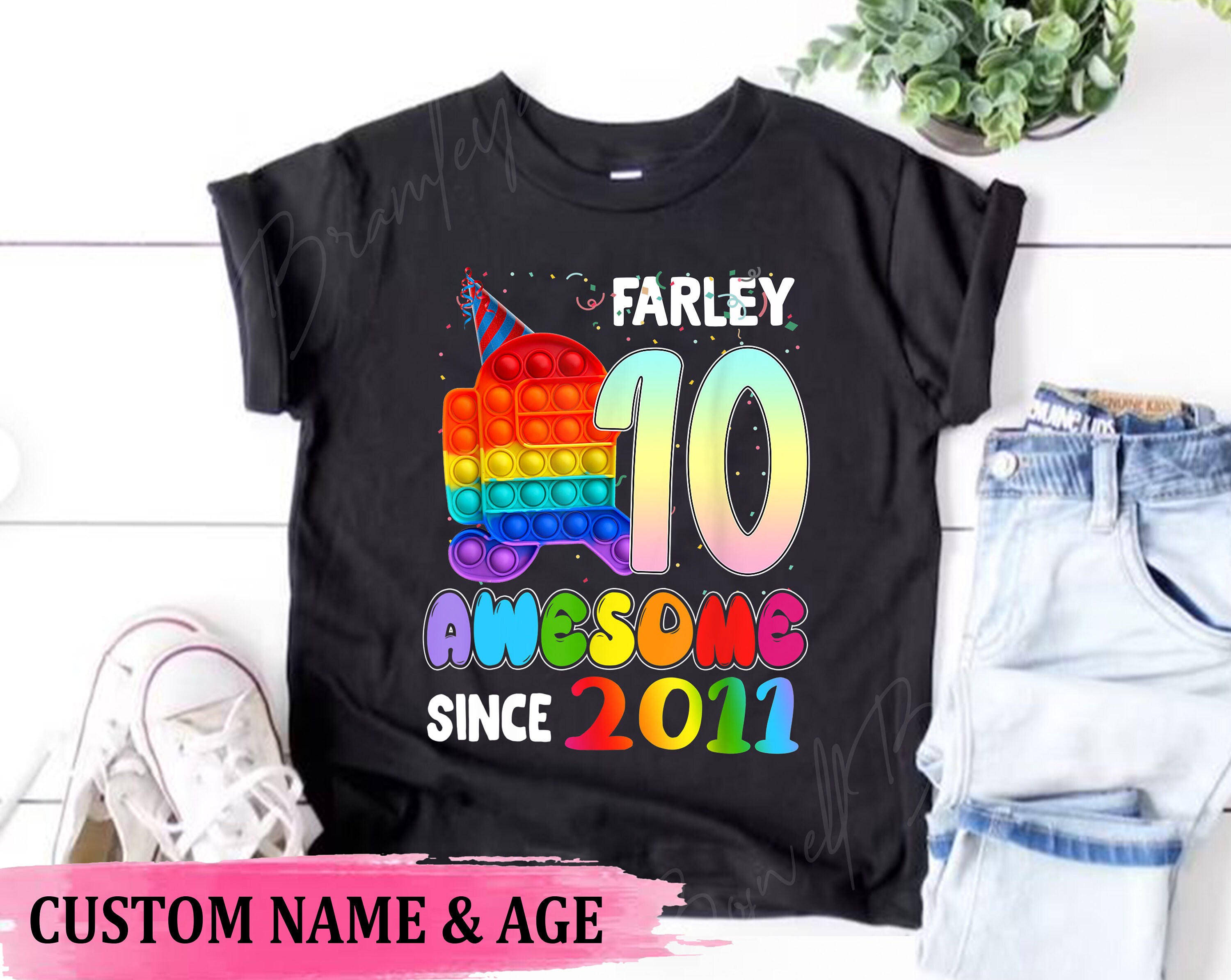 10th Birthday Shirts Custom Pop It 