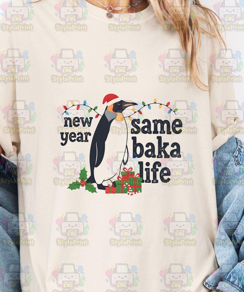 New Year Same Baka Life PNG: Cute Penguin Christmas Lights Png Festive ...