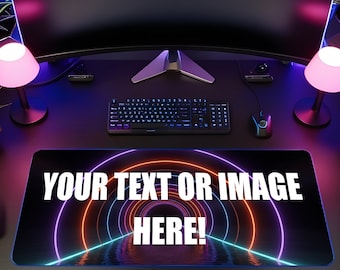 Tapis de souris gaming étendu personnalisé : tapis de bureau photo personnalisé