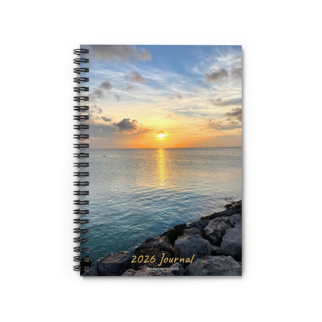 Sunset Over Ocean Spiral Notebook | Ruled Travel Journal - Etsy