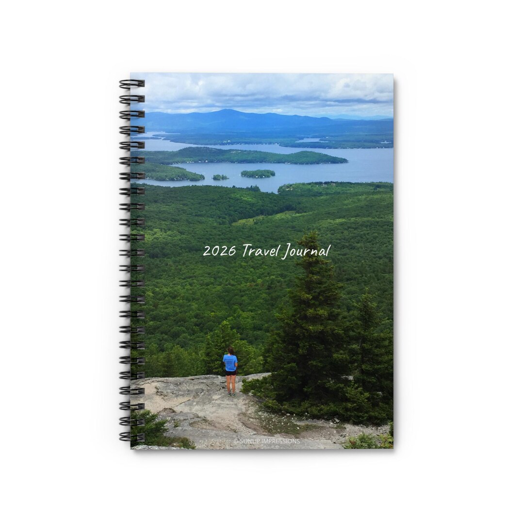 Journal, 2026 Travel Spiral 6x8 Inch Ruled Notebook, Mountain Lake ...