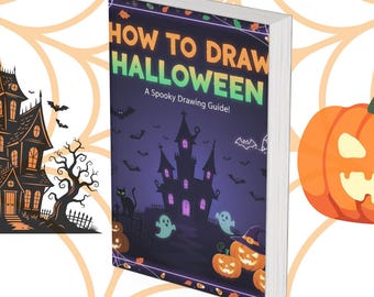 Comment dessiner Halloween | Joli livre de dessins d'Halloween pour enfants | Méthode de dessin en quadrillage | Activité artistique imprimable