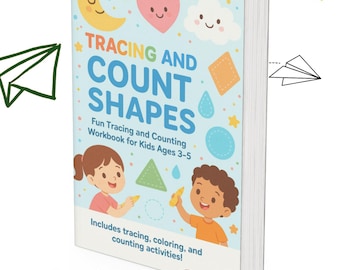 Tracer et compter des formes | Cahier d'exercices pour les enfants d'âge préscolaire | Activités d'apprentissage de la forme pour les enfants de 3 à 5 ans | PDF imprimable