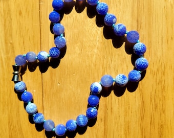 Dragons vein agate faceted bead necklace