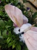 Blush rose moth soft sculpture, ooak,  textile taxidermy, doll, toy, plush, made to order within 4 days 