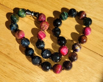 Tourmaline faceted bead necklace