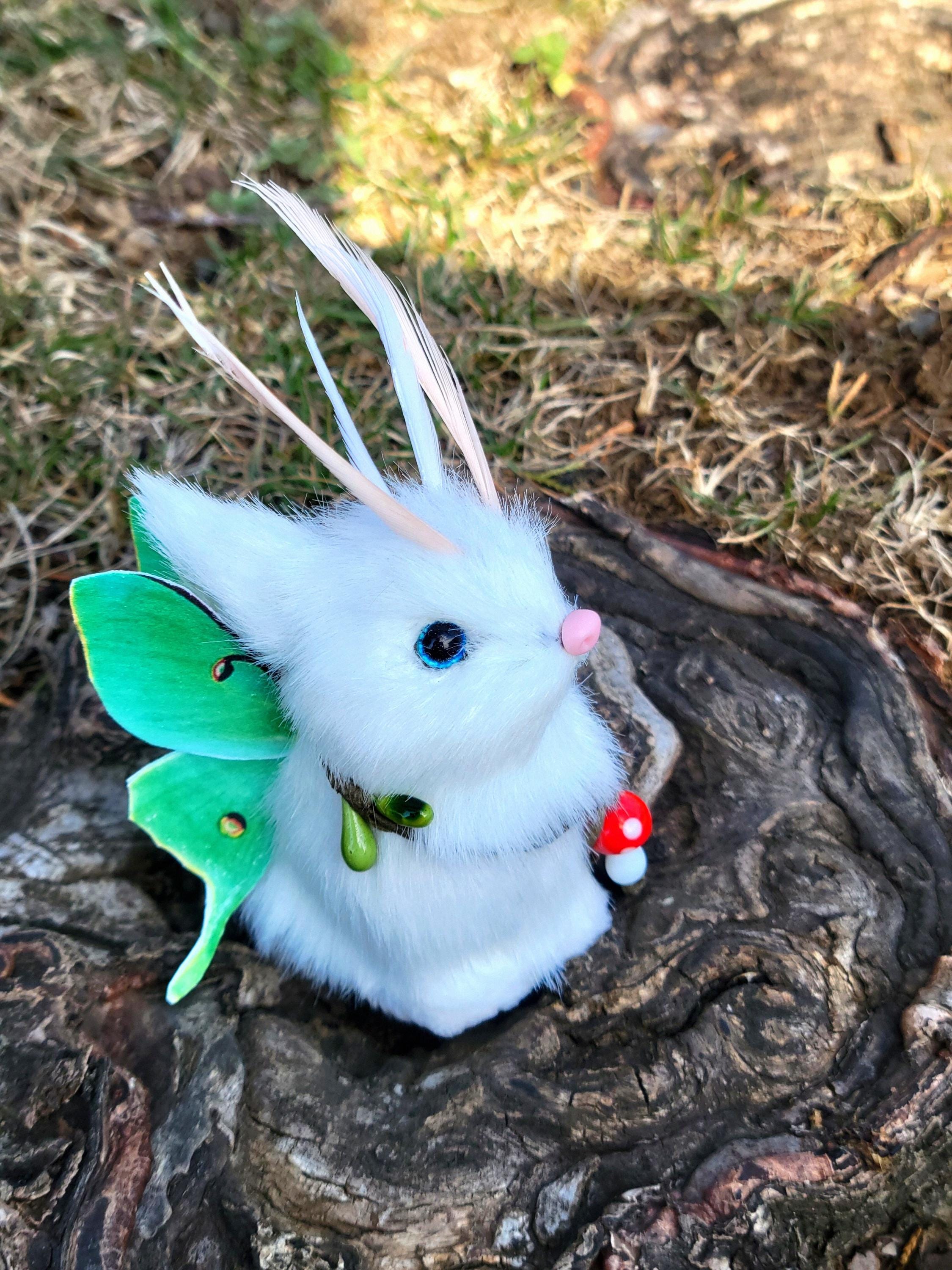 Luna Moth Bunny Textile Sculpture, Ooak, Decoration, Fantasy Creature ...