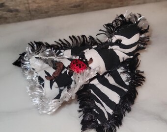 Zebra finch soft sculpture textile art doll, OOAK. faux taxidermy bird doll