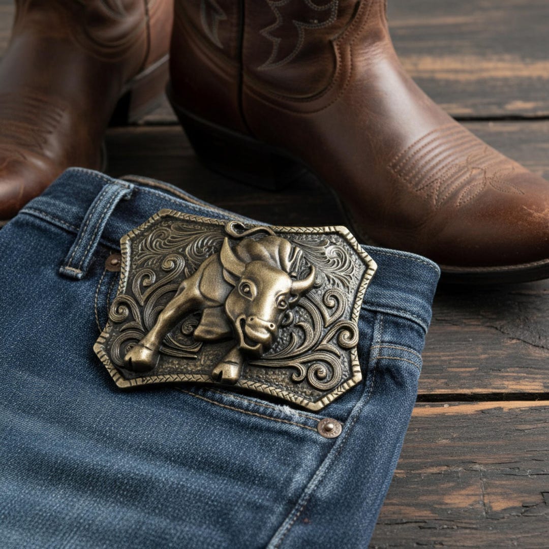 Rodeo Belt Buckles for Men, Bull Belt Buckles, Western Cowboy Belt ...