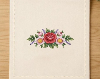 Floral Bouquet Embroidery Design, Rose Flower Machine Embroidery File, Vintage Floral Stitch Pattern