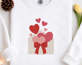 Valentine Envelope Embroidery Design | Love Letter Hearts | Romantic Valentine Art | Cute Heart Mail | Machine Embroidery File