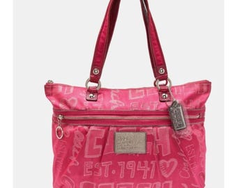 Coach Pink Signature Poppy Admirer Tote - Etsy Australia