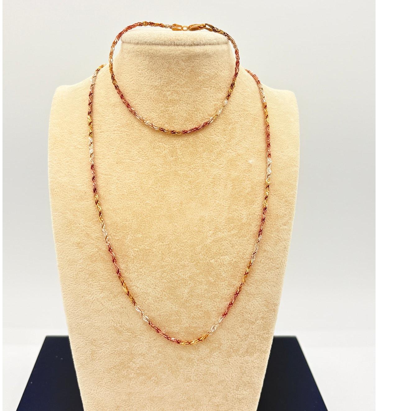 Collier Pendentif Argent Sterling Avec Zirconium Rose - Chaîne 18 Pouces - Style Italien