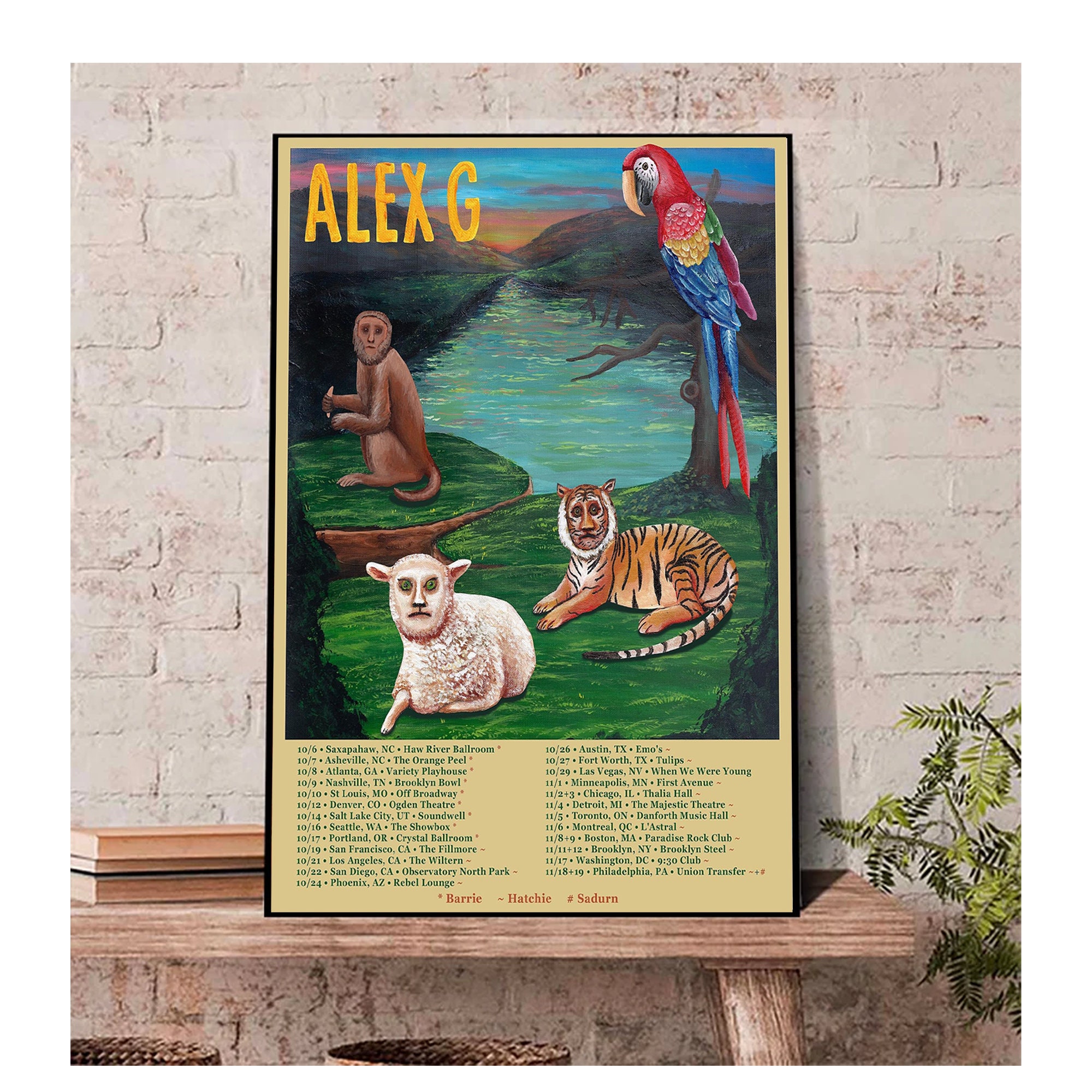 Discover Alex G Vintage 2022 Tour Poster, Alex G Tour 2022 Poster