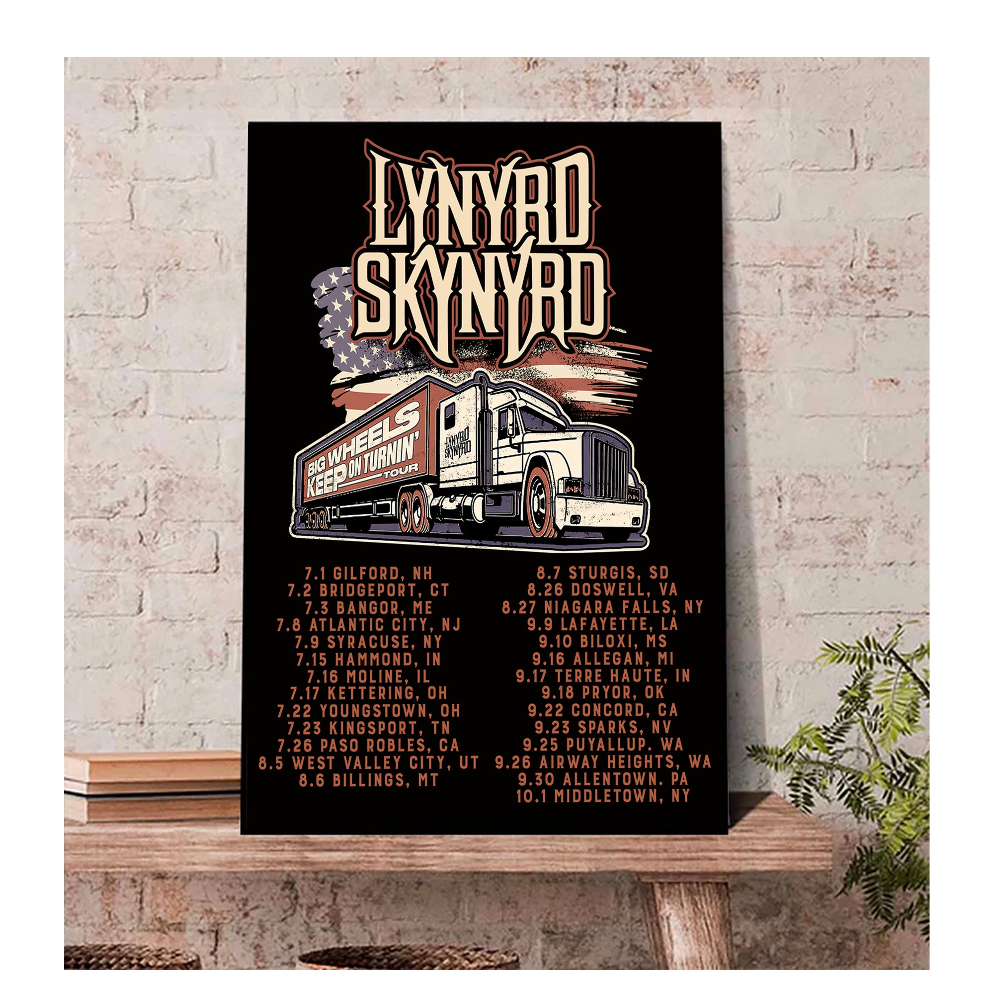 Big Wheels Keep on Turnin Tour 2022 Lynyrd Skynyrd Poster, Tour 2022 Lynyrd Skynyrd Poster