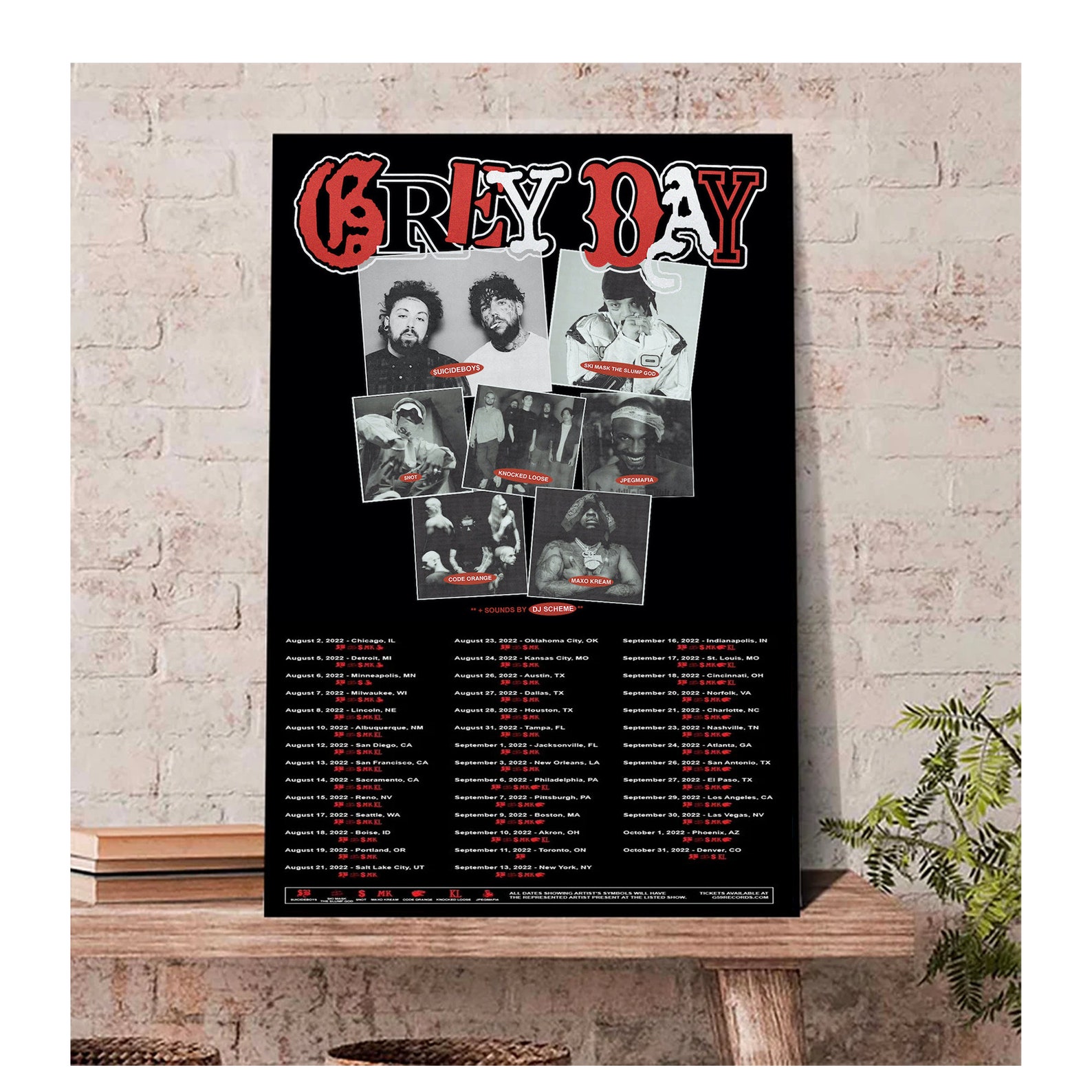 Grey Day Tour 2022 Suicideboys Poster Grey Day Tour Etsy