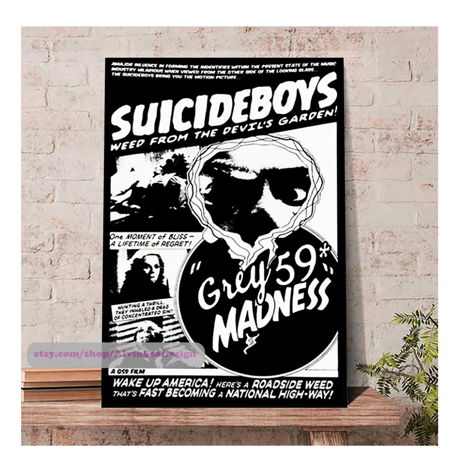 Grey 59 Madness Suicideboys Vintage Graphic Poster Grey Etsy