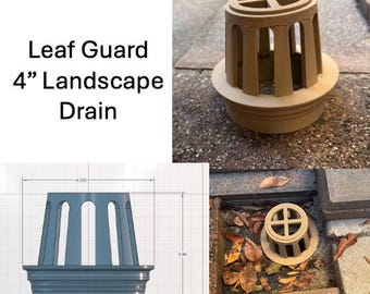 4" Leaf Guard Drain Cover | **DIGITAL FILE for 3D Printing** | Anti-Clog, 4" Tall | STL Download | Yard, Garden, Patio Drains