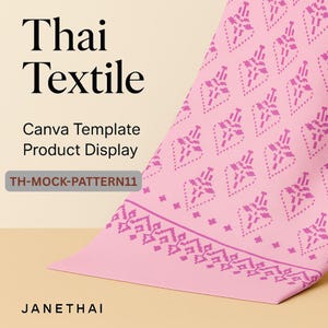 Thai Fabric Pattern Canva Mockup – Small Business Branding (Digital Download)