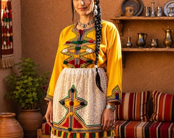 Handmade Amazigh Dress | Moroccan Berber Takchita | Traditional Women's Kaftan | Authentic Festival & Wedding Outfit