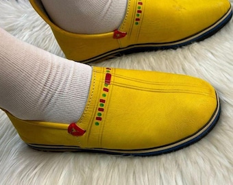 Authentic Amazigh Adouko Idoukan for Men | Handmade Moroccan Leather Slippers | Natural Leather Berber Shoes from Tafraoute