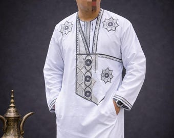 Moroccan Saharan Thobe for Men – Traditional Sahrawi Robe – Elegant Eid al-Fitr Outfit – Handmade in Morocco – M to XXL