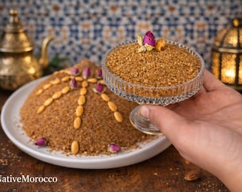 Marokkanischer Sellou (Sfouf) mit Mandeln & Sesam – Traditionelles hausgemachtes Superfood aus Marokko – Frisch und Handgefertigt