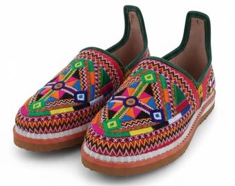 Multicolor Moroccan Sheep Leather Babouches, Handmade Belgha Slippers