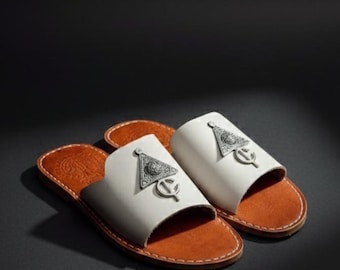 Handgemaakte Marokkaanse leren sandalen – traditioneel Tazrzit-ontwerp | Echt leer | Ambachtelijk handwerk | Zomerslippers | Valentijnscadeau voor haar