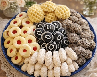 Authentic Homemade Moroccan Cookies Platter – 100% Handmade Eid & Ramadan Sweets  Traditional Assorted Moroccan Pastries with Tea Gift Box