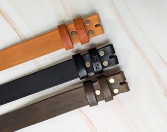 Interchangeable Replacement Leather Belt Strap, Chicago screws, Width 1inch(25mm), 1-1/4inch(34mm), 1-1/2inch(38mm)