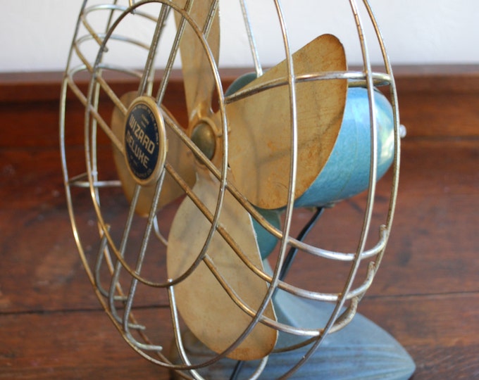 Vintage Wizard Deluxe Fan Western Auto Supply Co. Midcentury Art Deco