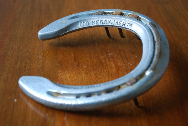 Vintage Horse Shoe Aluminum With Four Tacks Good Luck Etsy