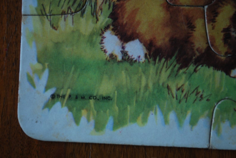 Ephemera hidden puzzle 1950/'s Nursery decor rabbits cat puzzle vintage childrens jigsaw puzzle - C M Burd P and M Co