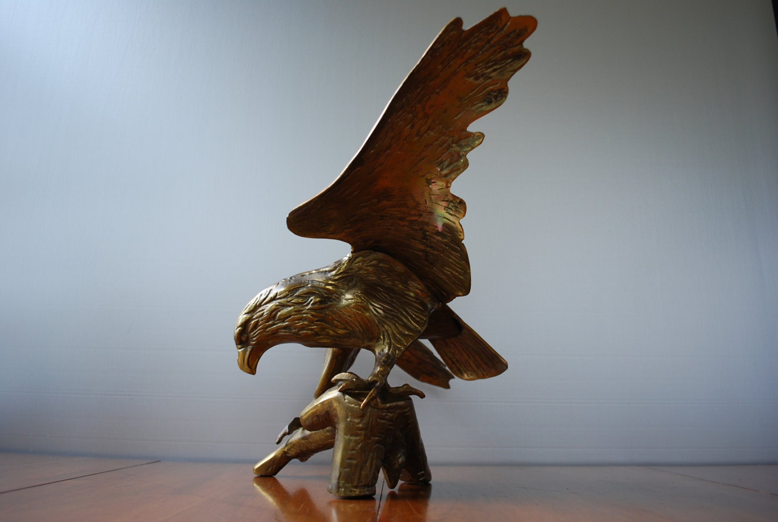 Vintage large brass eagle statue americana majestic Etsy