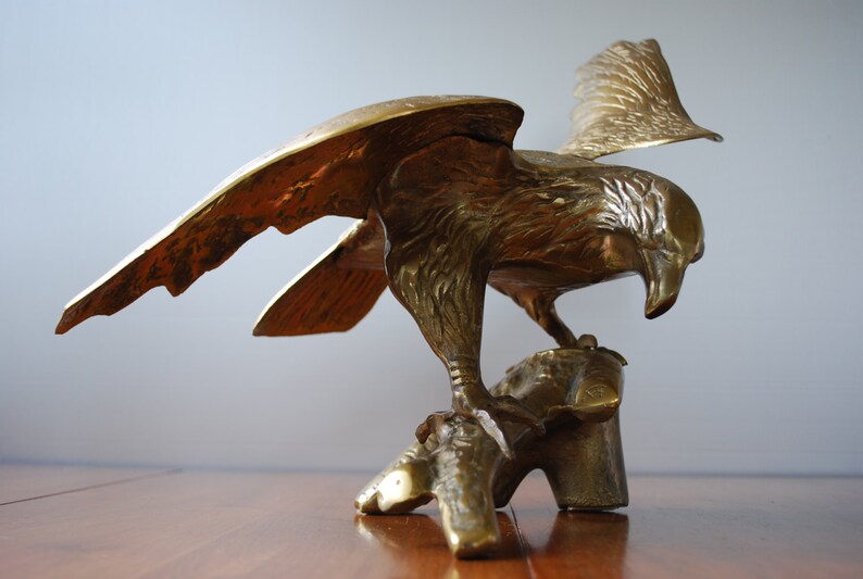 Vintage large brass eagle statue americana majestic Etsy