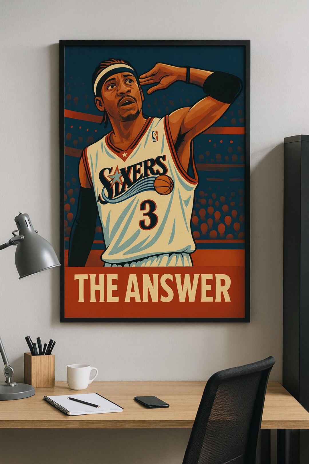 Allen Iverson the Answer Retro Poster | 76ers Legend Wall Art (digital ...