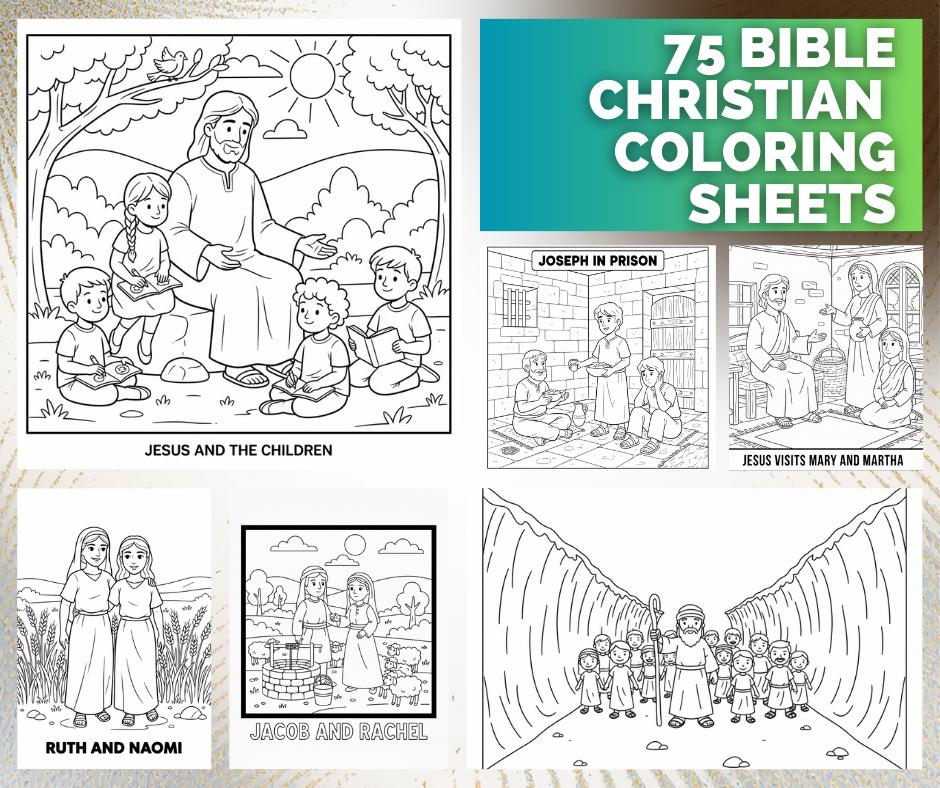 Bible Verse Coloring Pages for Kids – 75 Christian Printables (PDF) - Etsy
