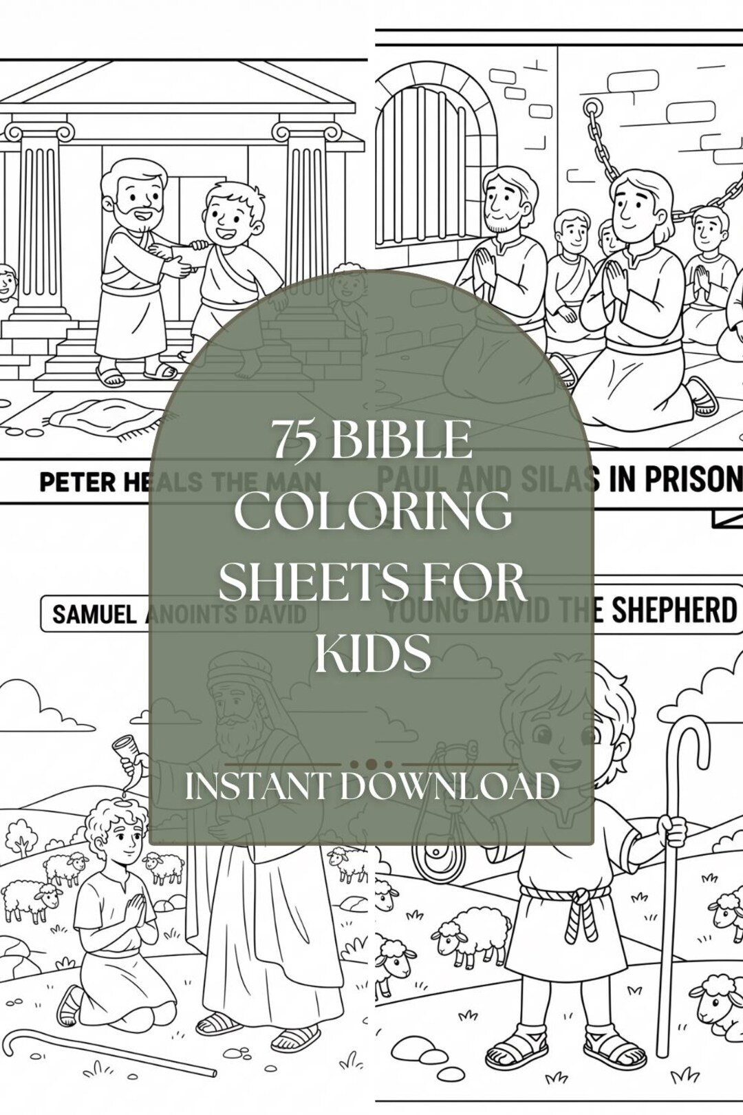 Bible Verse Coloring Pages for Kids – 75 Christian Printables (PDF) - Etsy