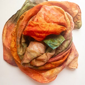 Seidenschal, Herbstspielseide, Herbstspielseide, Herbstspielseide, Orange, Eco freundliches Spielzeug, Waldorf Inspiriert, Montessori, Sinnesspielzeug
