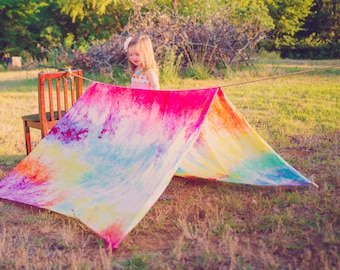 Giant Play Silk, Rainbow Silk, Tent, Waldorf Silk, Mat, Play House,  Waldorf Toy,  Eco friendly toy, Montessori, Canopy, Frame silk