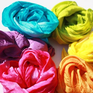 Play Silk, Set of 6, 35 x 35, Play Scarf, Rainbow, Eco Friendly Toy, Waldorf Inspired, Montessori, Educational Toy