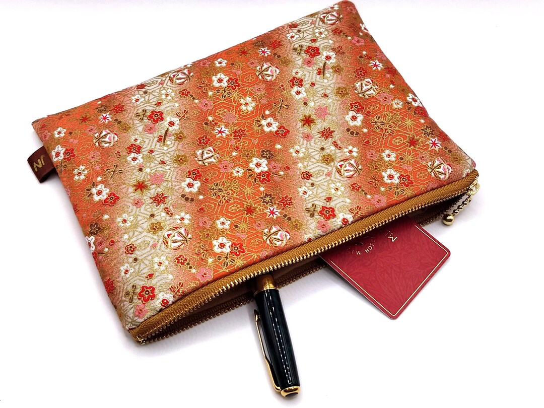 Japanese Pouch Design Japanese Floral Pouch, Elegant Kimono Pattern Organizer - Etsy