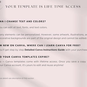 Lifetime access editable wedding invitation template with Canva customization